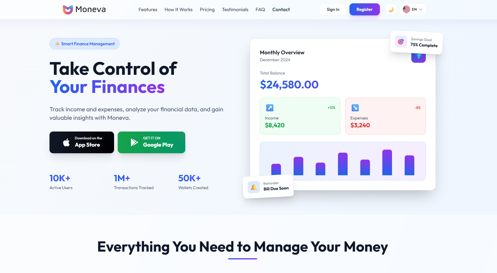 Moneva app screenshot